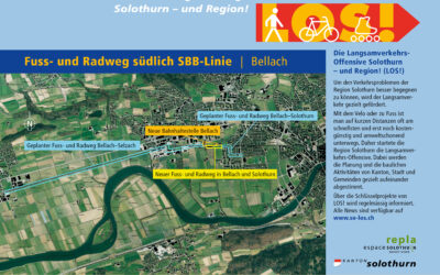 LOS! Infoplakat Nr. 17 Fuss- und Radweg südlich SBB-Linie Bellach