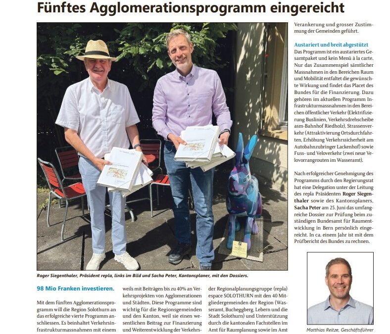 Fünftes Agglomerationsprogramm eingereicht